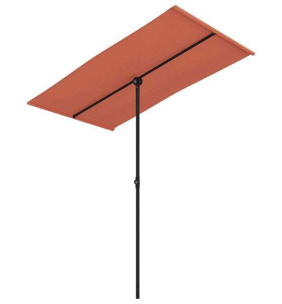 Sonnenschirm mit Aluminium-Mast 180 x 110 cm Terracotta-Rot
