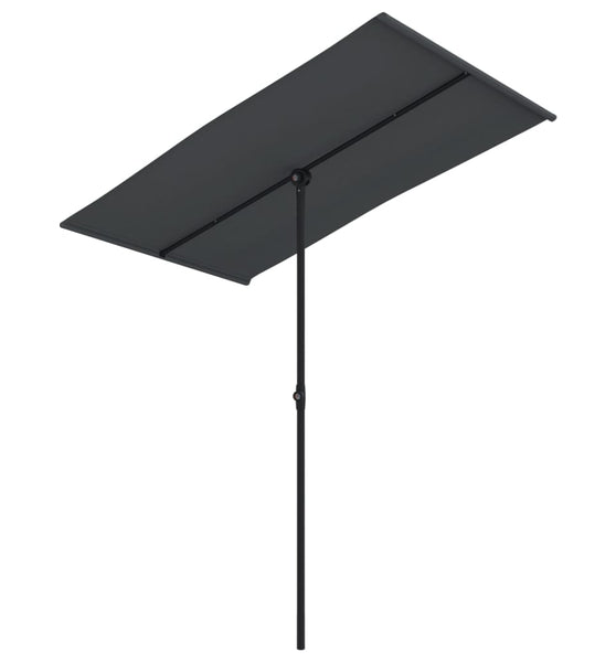 Sonnenschirm mit Aluminium-Mast 180x110 cm Schwarz
