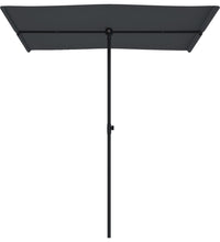 Sonnenschirm mit Aluminium-Mast 180x110 cm Schwarz