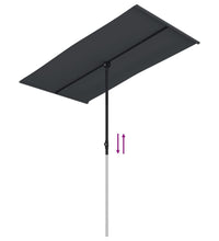 Sonnenschirm mit Aluminium-Mast 180x110 cm Schwarz