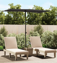 Sonnenschirm mit Aluminium-Mast 180x110 cm Schwarz