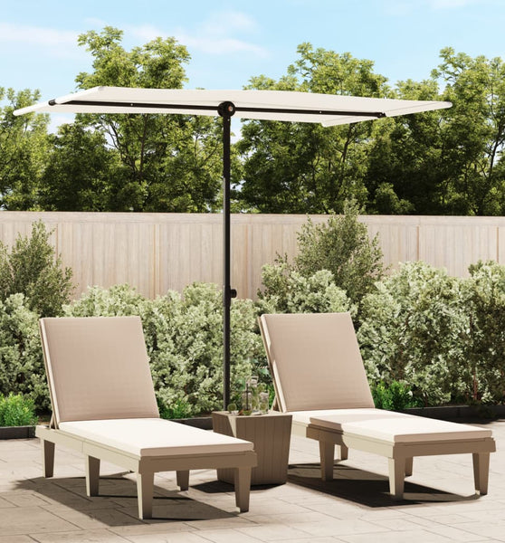 Sonnenschirm mit Aluminium-Mast 2x1,5 m Sandweiß