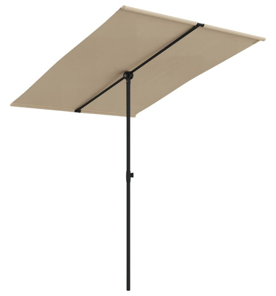 Sonnenschirm mit Aluminium-Mast 2x1,5 m Taupe