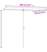 Sonnenschirm mit Aluminium-Mast 2x1,5 m Bordeauxrot