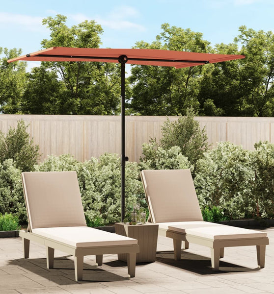 Sonnenschirm mit Aluminium-Mast 2x1,5 m Terrakotta