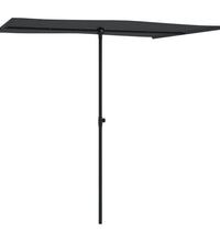 Sonnenschirm mit Aluminium-Mast 2x1,5 m Schwarz