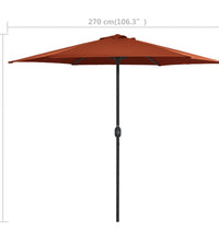 Sonnenschirm mit Aluminium-Mast 270x246 cm Terrakotta