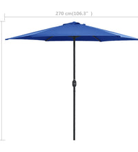 Sonnenschirm mit Aluminium-Mast 270x246 cm Azurblau