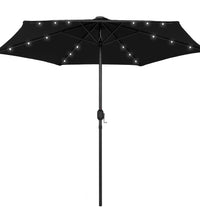 Sonnenschirm mit LED-Beleuchtung und Alu-Mast 270 cm Schwarz