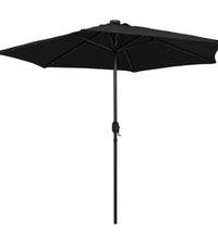 Sonnenschirm mit LED-Beleuchtung und Alu-Mast 270 cm Schwarz