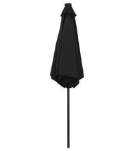 Sonnenschirm mit LED-Beleuchtung und Alu-Mast 270 cm Schwarz