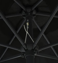 Sonnenschirm mit LED-Beleuchtung und Alu-Mast 270 cm Schwarz