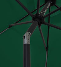 Sonnenschirm mit LED-Beleuchtung und Alu-Mast 300 cm Grün