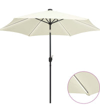 Sonnenschirm mit LED-Beleuchtung und Alu-Mast 300 cm Sandweiß