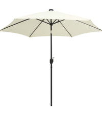 Sonnenschirm mit LED-Beleuchtung und Alu-Mast 300 cm Sandweiß