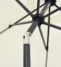 Sonnenschirm mit LED-Beleuchtung und Alu-Mast 300 cm Sandweiß