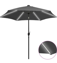 Sonnenschirm mit LED-Beleuchtung und Alu-Mast 300 cm Anthrazit