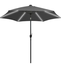 Sonnenschirm mit LED-Beleuchtung und Alu-Mast 300 cm Anthrazit