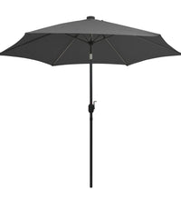 Sonnenschirm mit LED-Beleuchtung und Alu-Mast 300 cm Anthrazit