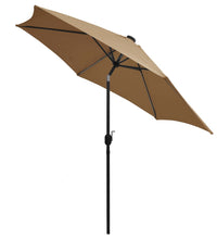 Sonnenschirm mit LED-Beleuchtung und Alu-Mast 300 cm Taupe