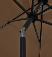 Sonnenschirm mit LED-Beleuchtung und Alu-Mast 300 cm Taupe