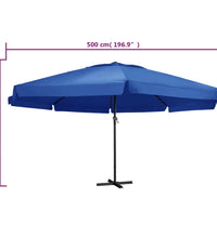 Sonnenschirm mit Aluminium-Mast 500 cm Azurblau