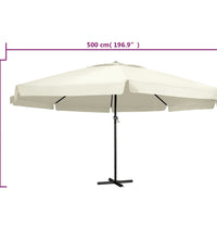Sonnenschirm mit Aluminium-Mast 600 cm Sandweiß