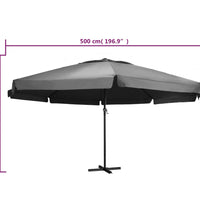 Sonnenschirm mit Aluminium-Mast 600 cm Anthrazit