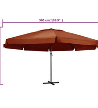 Sonnenschirm Aluminium-Mast 600 cm Terrakotta