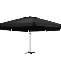 Sonnenschirm mit Aluminium-Mast 600 cm Schwarz