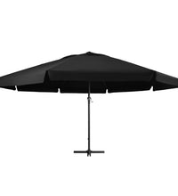 Sonnenschirm mit Aluminium-Mast 600 cm Schwarz