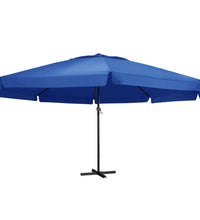 Sonnenschirm mit Aluminium-Mast 600 cm Azurblau