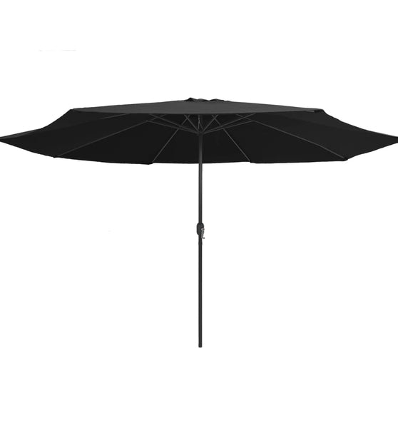 Sonnenschirm mit Metall-Mast 390 cm Schwarz
