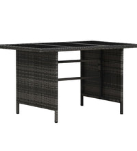 4-tlg. Garten-Sofagarnitur mit Auflagen Poly Rattan Grau