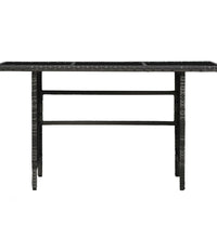 4-tlg. Garten-Sofagarnitur mit Auflagen Poly Rattan Grau