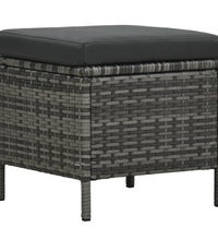 4-tlg. Garten-Sofagarnitur mit Auflagen Poly Rattan Grau