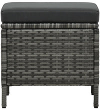 4-tlg. Garten-Sofagarnitur mit Auflagen Poly Rattan Grau