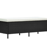 3-tlg. Garten-Lounge-Set mit Auflagen Poly Rattan Schwarz