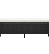 3-tlg. Garten-Lounge-Set mit Auflagen Poly Rattan Schwarz