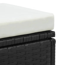 3-tlg. Garten-Lounge-Set mit Auflagen Poly Rattan Schwarz