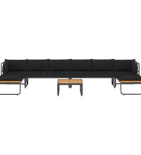 5-tlg. Garten-Ecksofa-Set mit Auflagen Aluminium und WPC