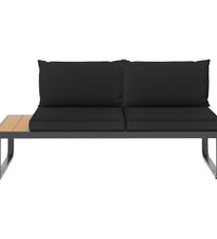 5-tlg. Garten-Ecksofa-Set mit Auflagen Aluminium und WPC