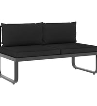 5-tlg. Garten-Ecksofa-Set mit Auflagen Aluminium und WPC