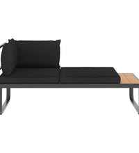 5-tlg. Garten-Ecksofa-Set mit Auflagen Aluminium und WPC