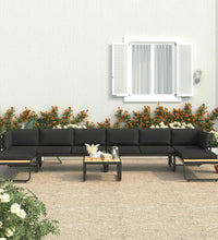 5-tlg. Garten-Ecksofa-Set mit Auflagen Aluminium und WPC