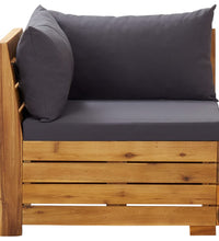 8-tlg. Garten-Sofagarnitur mit Auflagen Akazienholz Dunkelgrau
