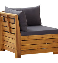 8-tlg. Garten-Sofagarnitur mit Auflagen Akazienholz Dunkelgrau