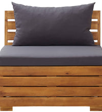 8-tlg. Garten-Sofagarnitur mit Auflagen Akazienholz Dunkelgrau