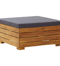 8-tlg. Garten-Sofagarnitur mit Auflagen Akazienholz Dunkelgrau