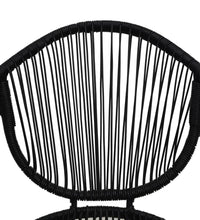 Gartenstühle 2 Stk. PVC Rattan Schwarz